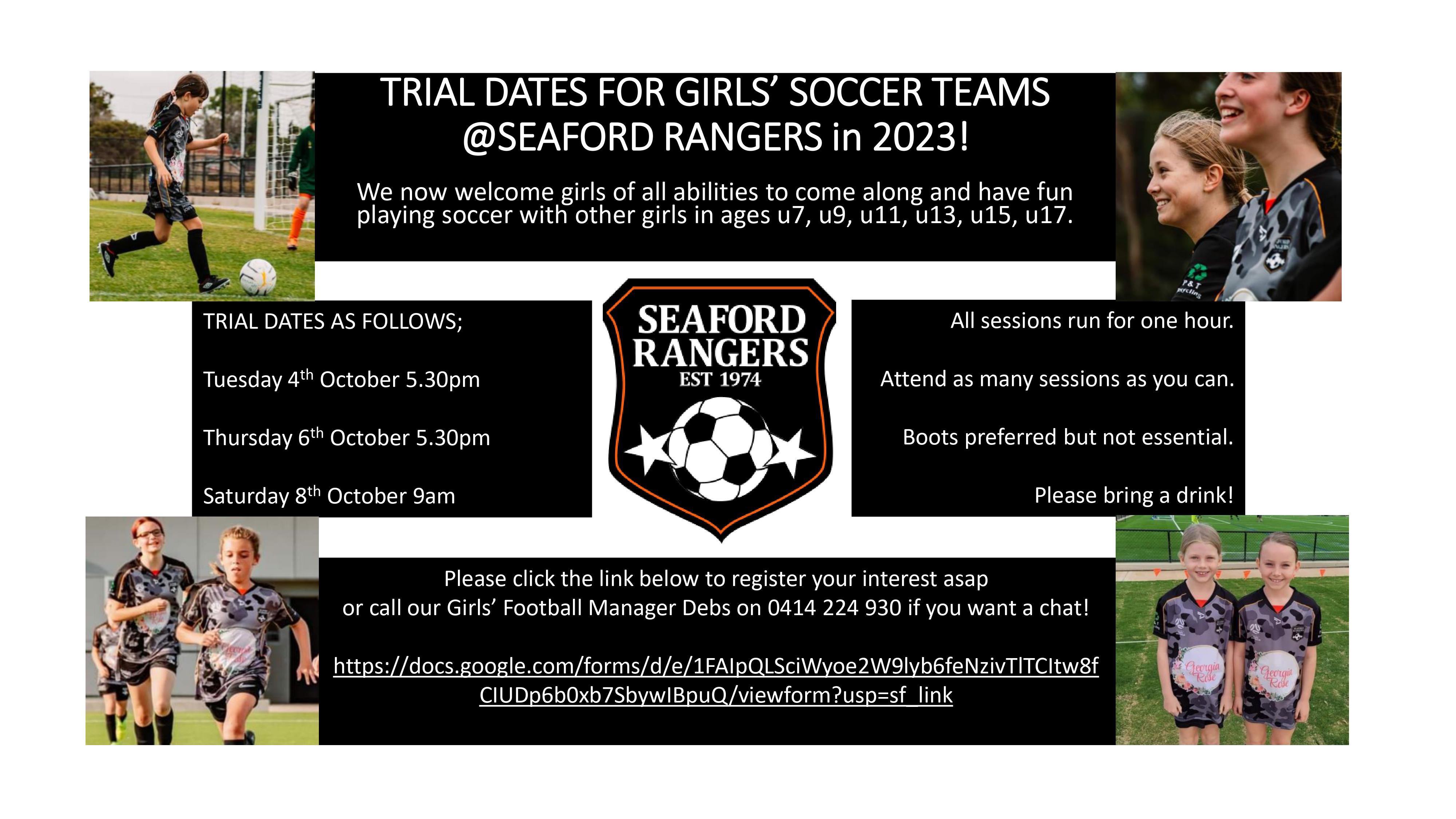 Seaford 2023 Junior Girls Trials