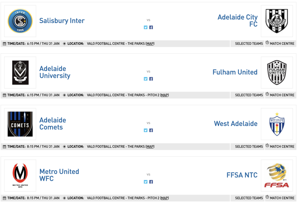 WNPL Pre Season Cup - Round 1