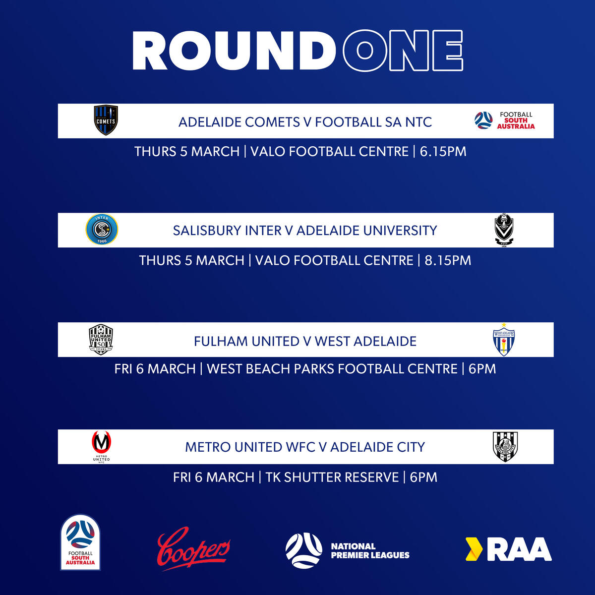 Round one wnpl