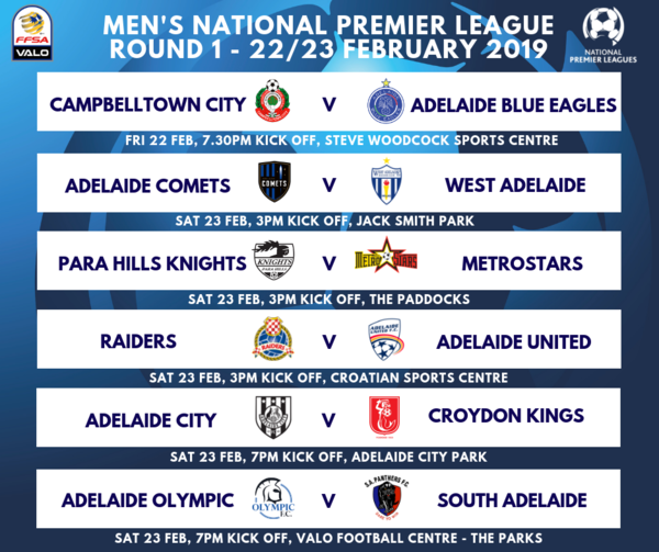 NPL Men's Round 1 Fixtures 2019