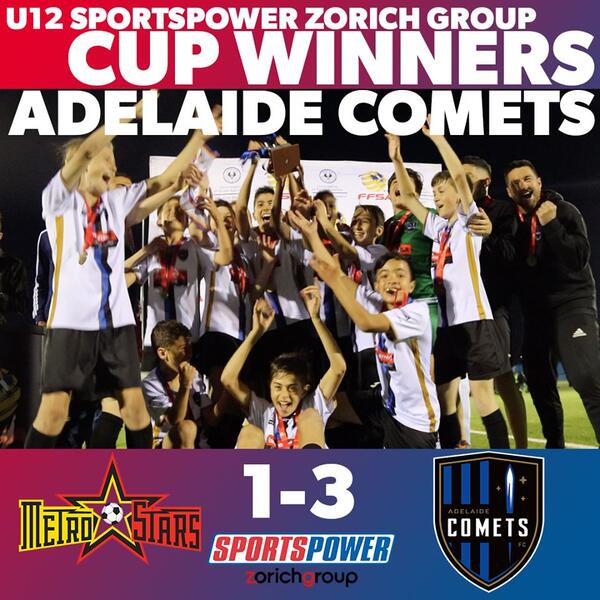 MetroStars celebrate their cup victory against Adelaide Comets