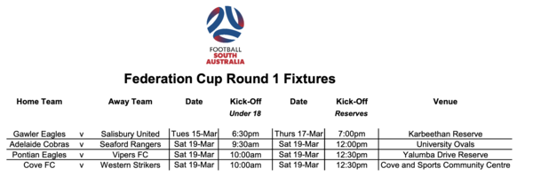 Federation Cup Fixtures